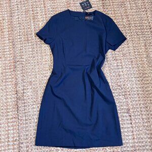 NWT- Italian Wool Short Sleeve Dress- Navy- 6